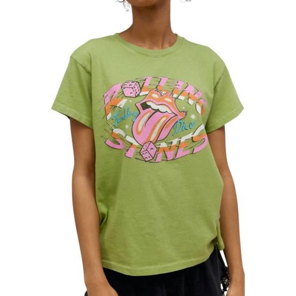 NEW DAYDREAMER rolling stones tumbling dice tour tee in matcha - Picture 1 of 4
